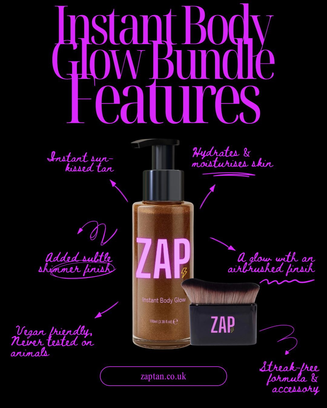 Zap Tan Instant Body Glow Bundle